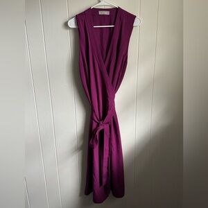 Everlane Japanese GoWeave Magenta Wrap Dress Sz 14